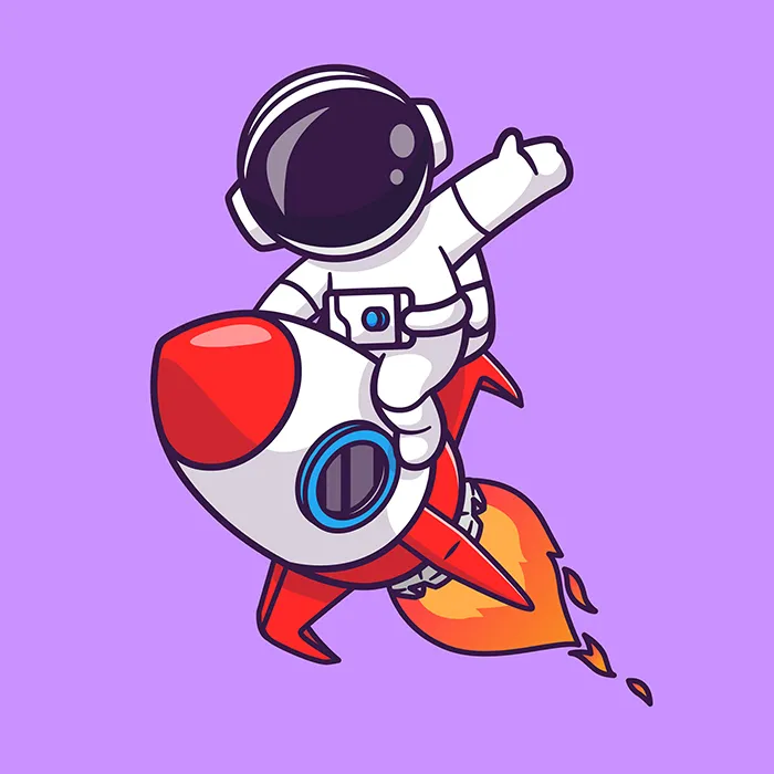 A man on a rocket