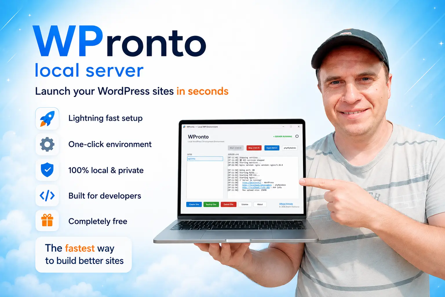 WPronto running on laptop
