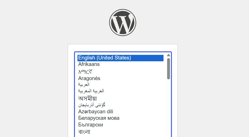 WordPress installation