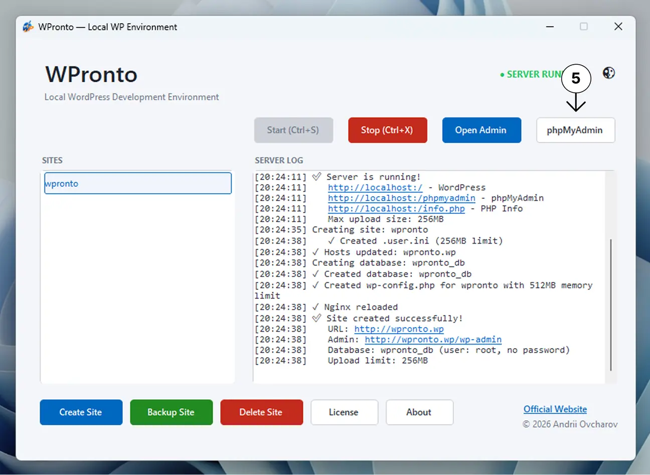 Manage database